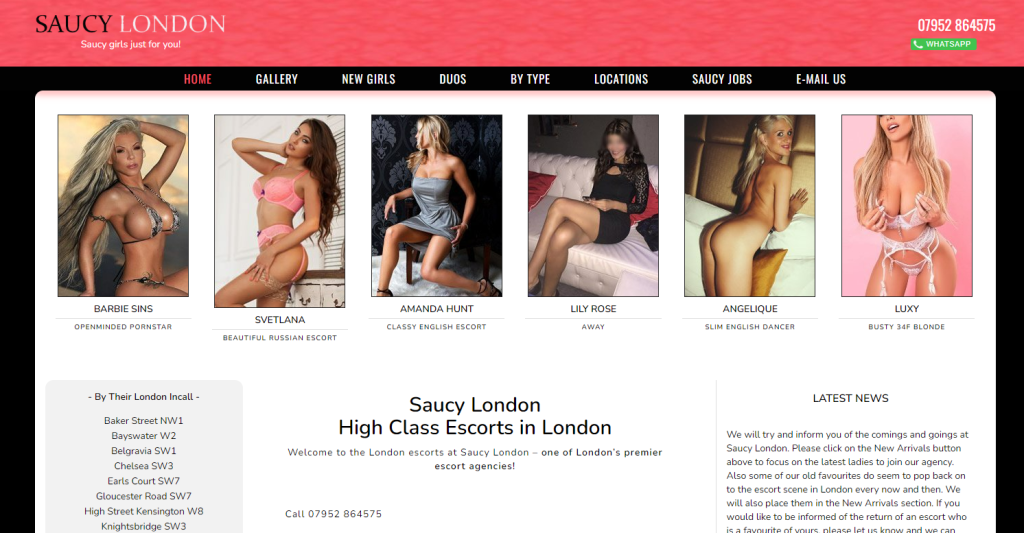 Saucy London Escorts Website